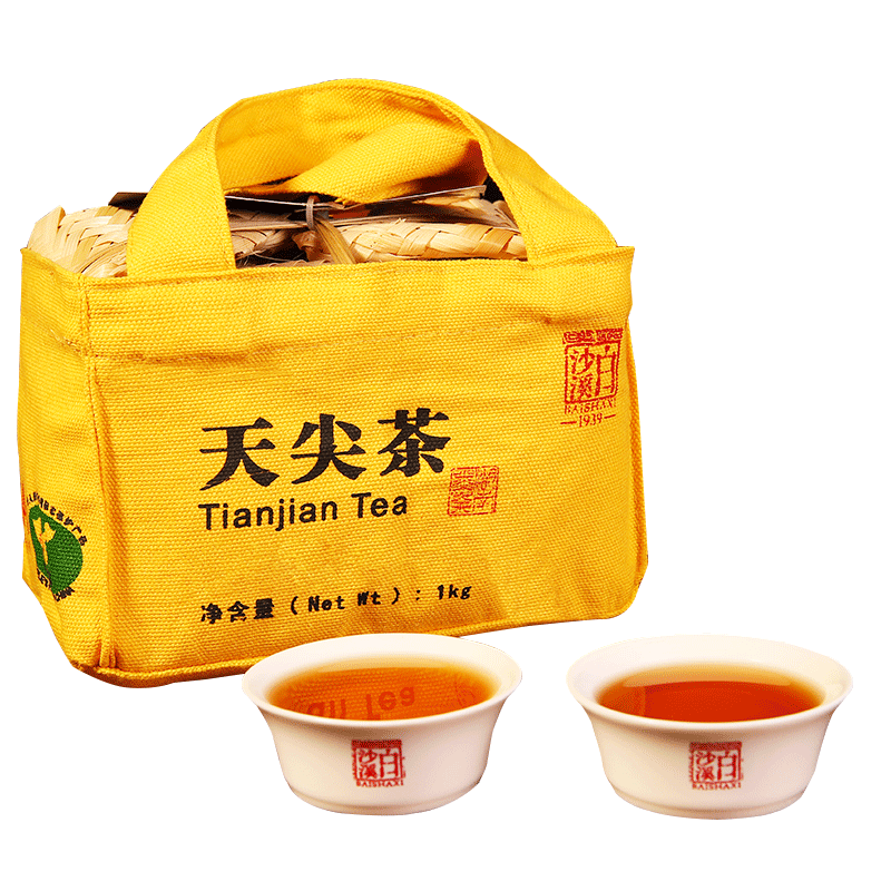 湖南安化黑茶白沙溪正品散茶2016年天尖茶竹篓装1kg 散茶直泡茶