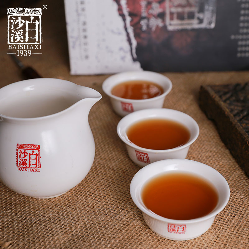 湖南安化黑茶白沙溪正品千两茶花卷茶 2007年花砖茶1kg13年老茶