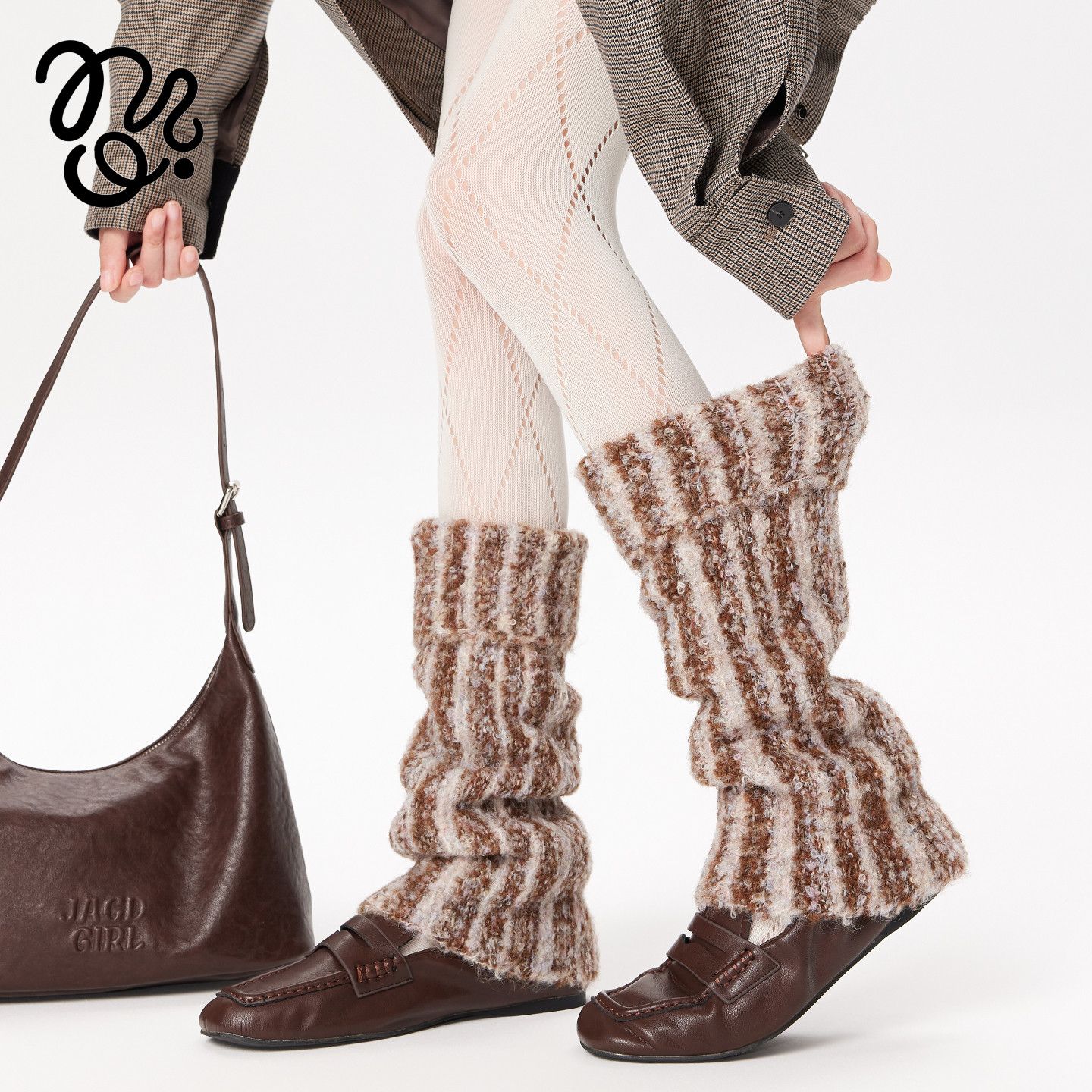 灰色毛绒腿套堆堆袜秋冬袜套条纹保暖外穿复古长筒加厚腿袜子女,淘宝优惠券,粉丝福利购,淘宝优惠卷