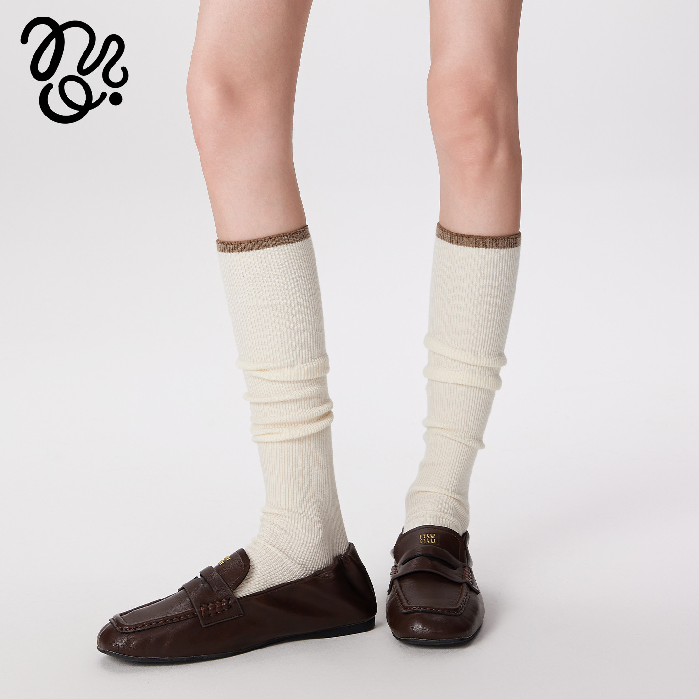 秋冬灰色长筒袜羊毛显瘦小腿袜条纹长袜撞色袜子女款搭配小皮鞋,淘宝优惠券,粉丝福利购,淘宝优惠卷