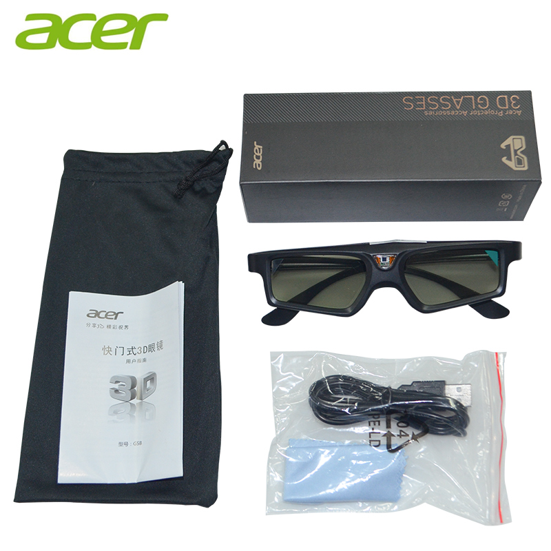 Acer宏碁 G5B原装投影机3D眼镜 轻便DLP-Link可充电主动快门式120Hz/144Hz高刷新3D眼镜 DLP投影机均适用