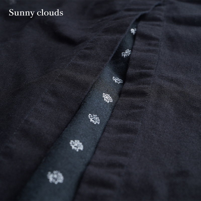 春季新品 桑妮库拉/Sunny clouds 女式纯棉小纹印花假两件连衣裙 - 图2