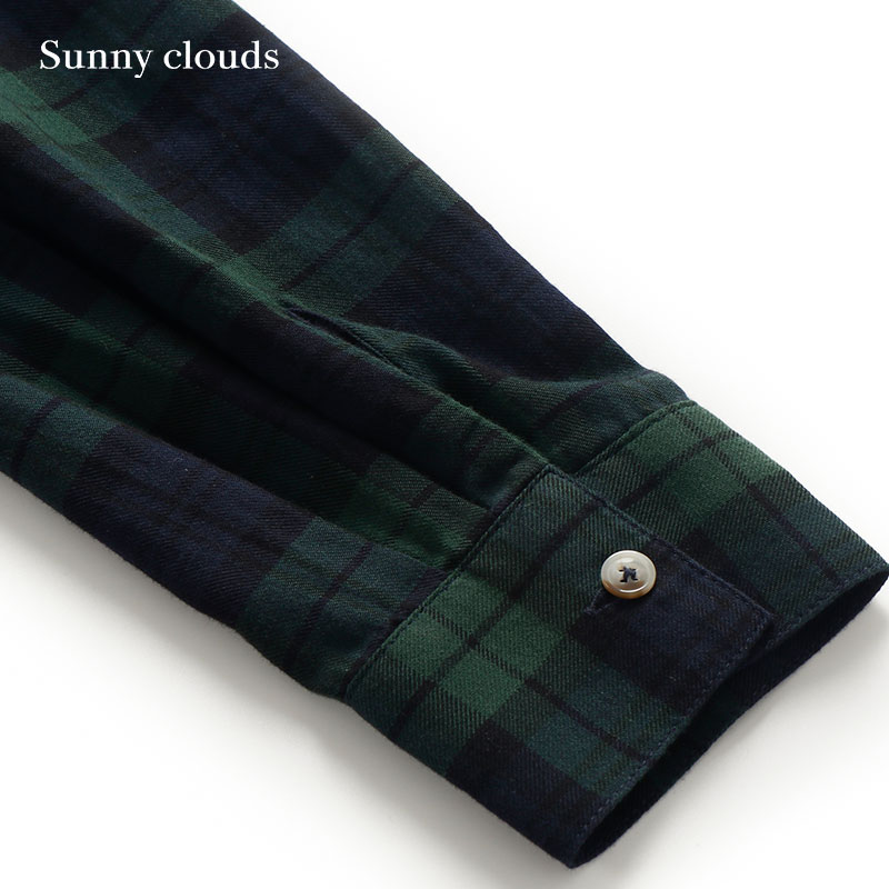 秋季新品 桑妮库拉/Sunny clouds 女式纯棉蓝绿格子条纹连衣裙 - 图2