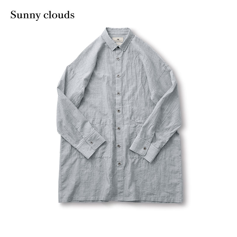 Sunny clouds Shuttle Notes日本面料 男式棉麻衬衫风轻薄外套 - 图0