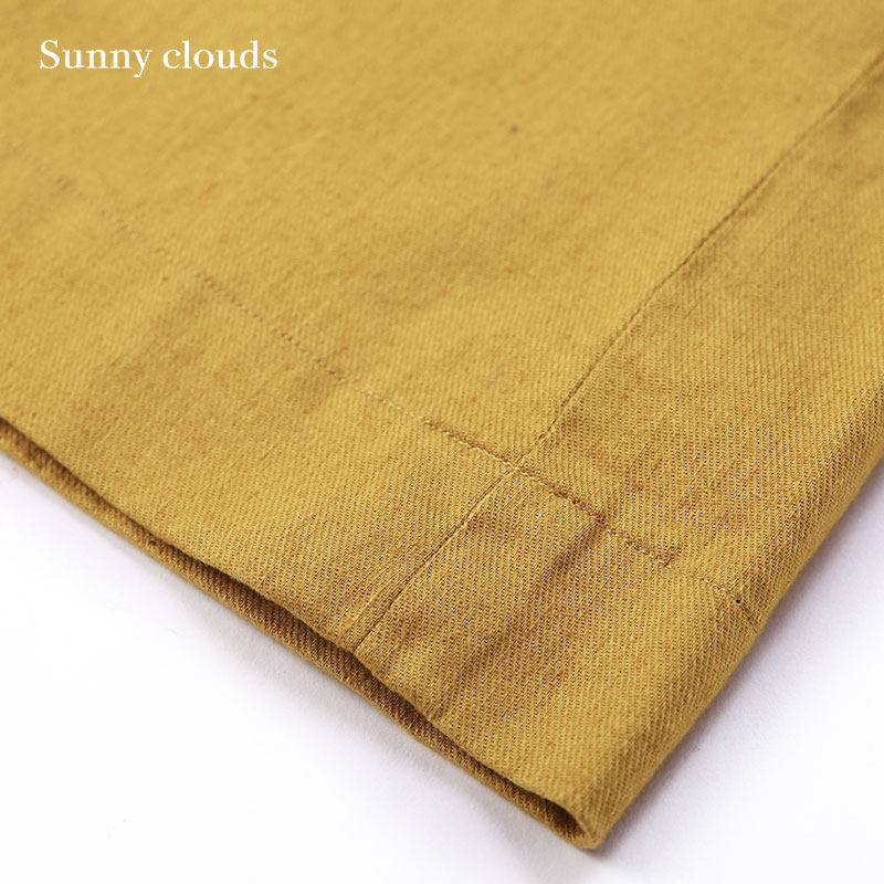 sunny clouds女式麻棉芥子色裙裤 桑妮库拉休闲裤