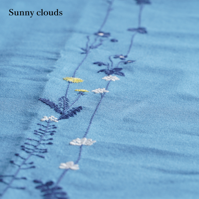 春季新品 桑妮库拉/Sunny clouds 女式纯棉花朵刺绣装饰日系罩衫 - 图2