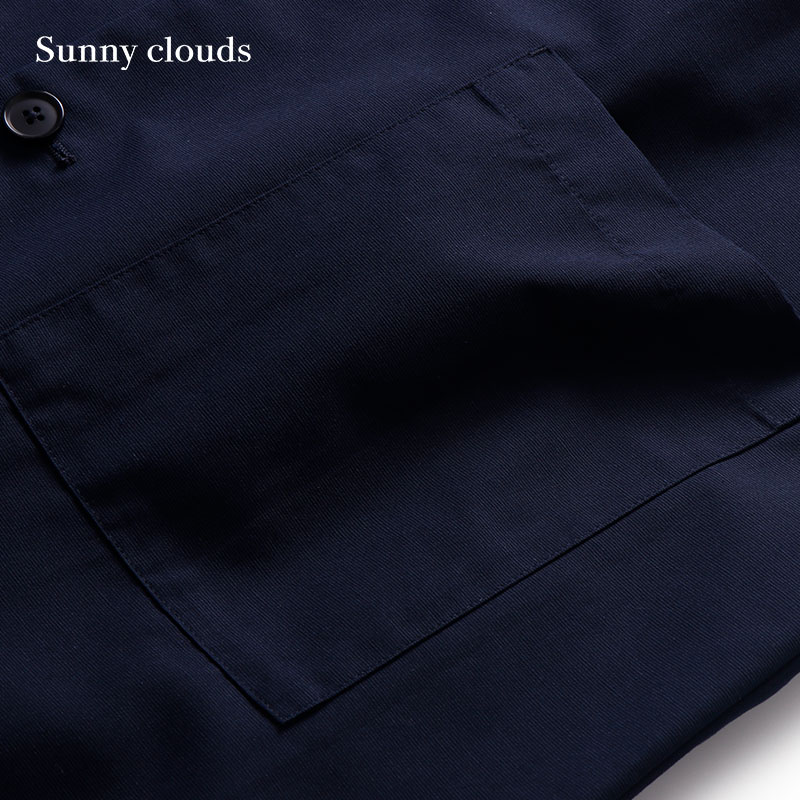 Sunny clouds Shuttle Notes日本面料 男式纯棉落肩长款风衣 - 图2