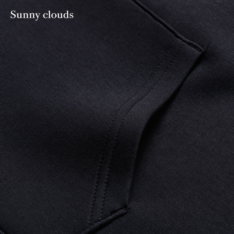 桑妮库拉/Sunny clouds 女式棉混落肩宽松帽衫（黑） - 图2