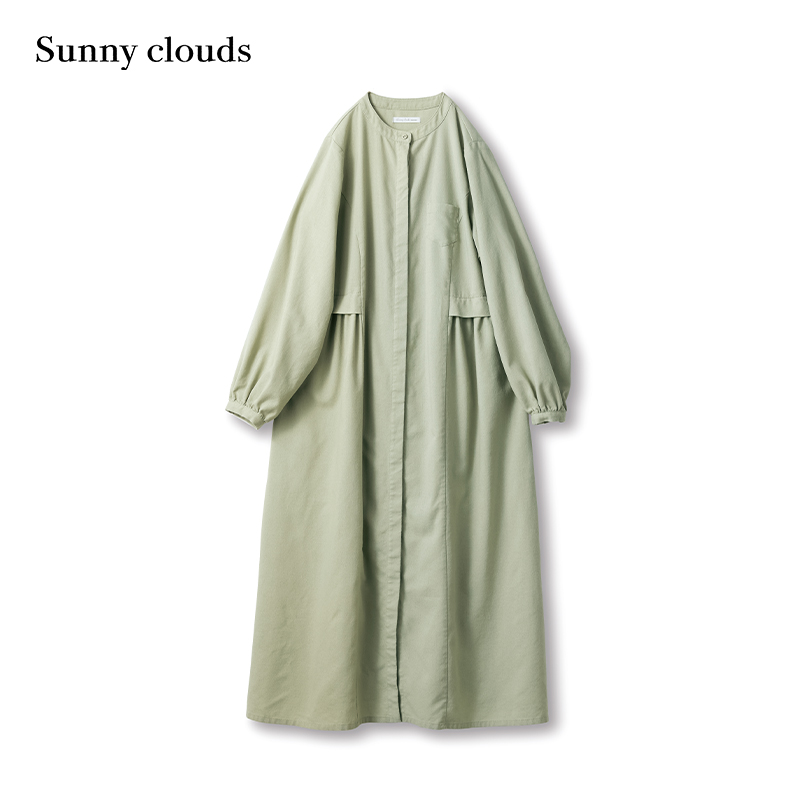 春季新品 桑妮库拉/Sunny clouds早春衬衫裙款连衣裙（豆沙绿） - 图0