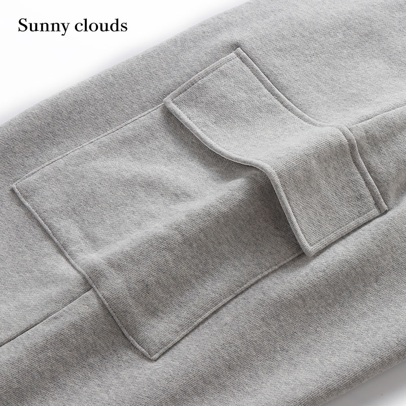 秋季新品 Sunny clouds 男式棉混宽松工装风气球裤（浅灰） - 图2