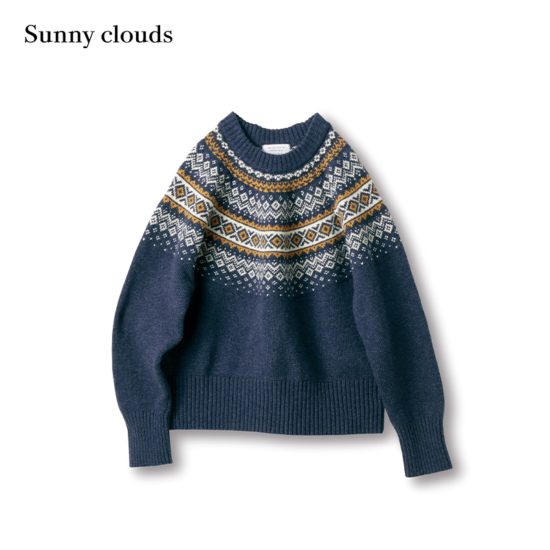 冬季新品 桑妮库拉/Sunny clouds 羊毛混纺北欧风毛衣百搭上衣冬 - 图0