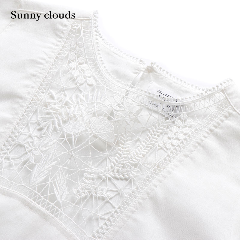 桑妮库拉/Sunny clouds 女式棉混镂空蕾丝罩衫 - 图1