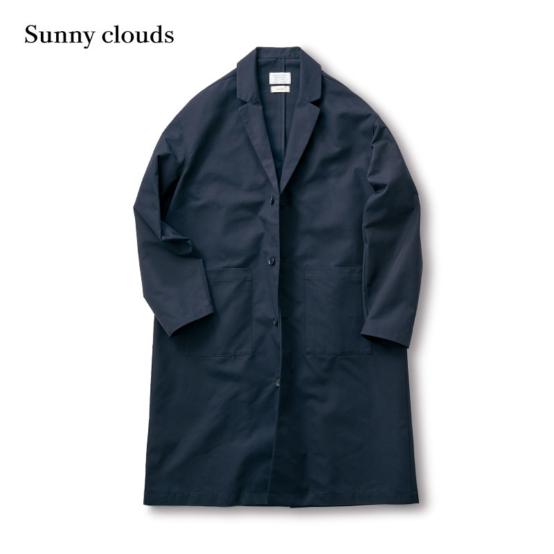 Sunny clouds Shuttle Notes日本面料 男式纯棉落肩长款风衣 - 图0