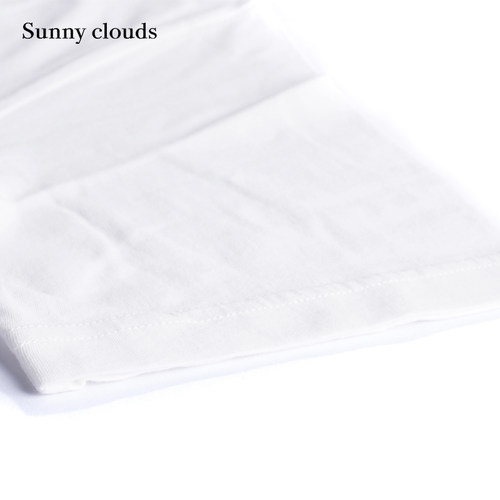 桑妮库拉/Sunny clouds 纯棉小圆领T恤白色短袖上衣女 - 图2