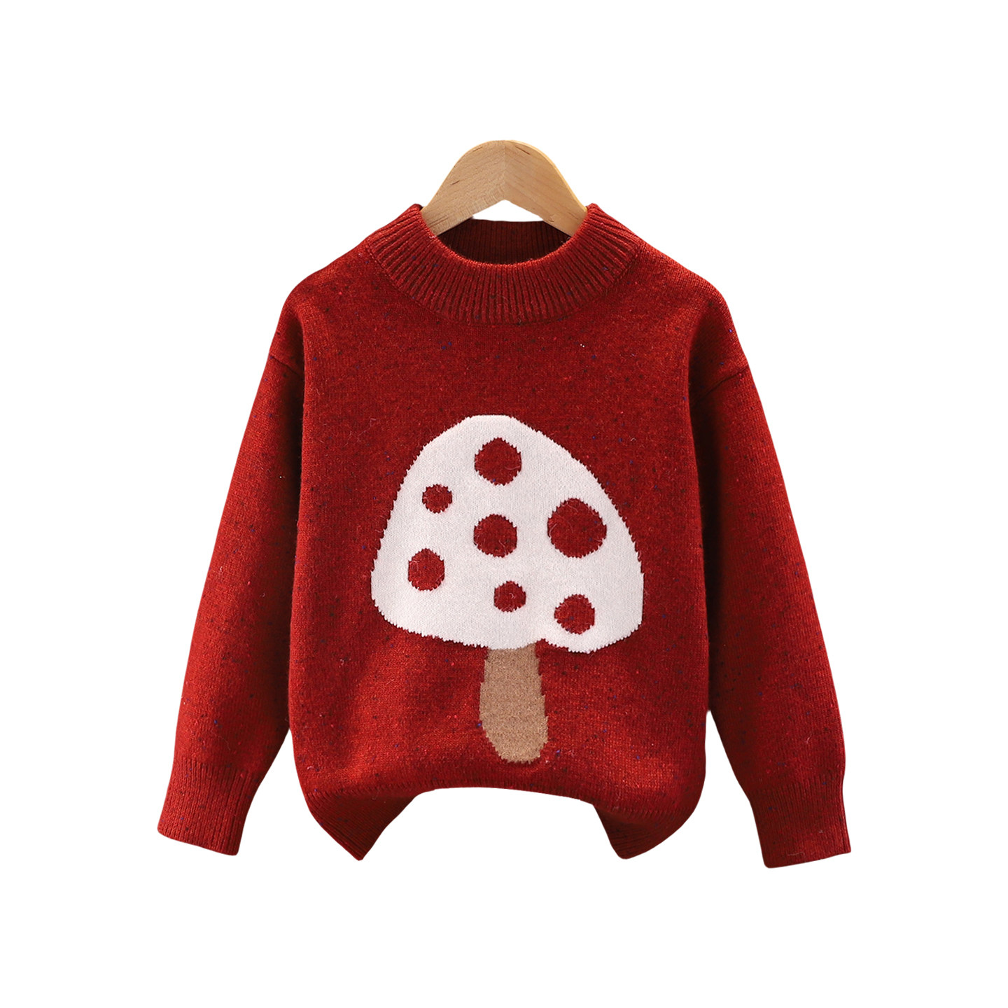 女童秋冬装毛衣加厚2025新款女孩蘑菇线衫儿童洋气春秋针织衫上衣,淘宝优惠券,粉丝福利购,淘宝优惠卷