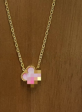 跨境热卖双面四叶草项链幸运四叶草18K金项链简约气质女锁骨链