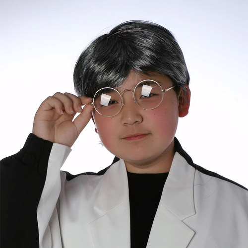 老头老太假发头套成人儿童老爷爷老奶奶老妖媒婆灰白色卷发丸子头 - 图3