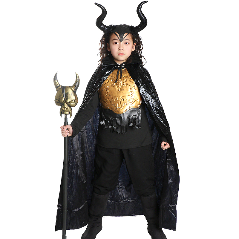 西游记牛魔王服装成人儿童万圣节化妆舞会小妖怪牛角恶魔披风斗篷 - 图3