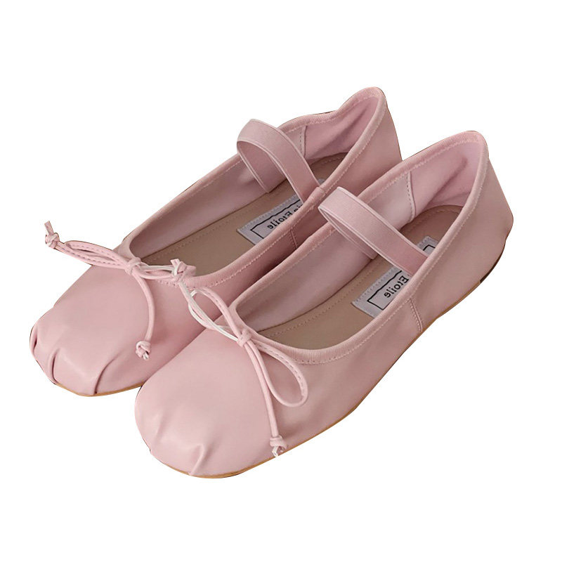 韩国新款Marie蝴蝶结女鞋软面皮单鞋miu少女芭蕾舞蹈鞋平底鞋女,淘宝优惠券,粉丝福利购,淘宝优惠卷