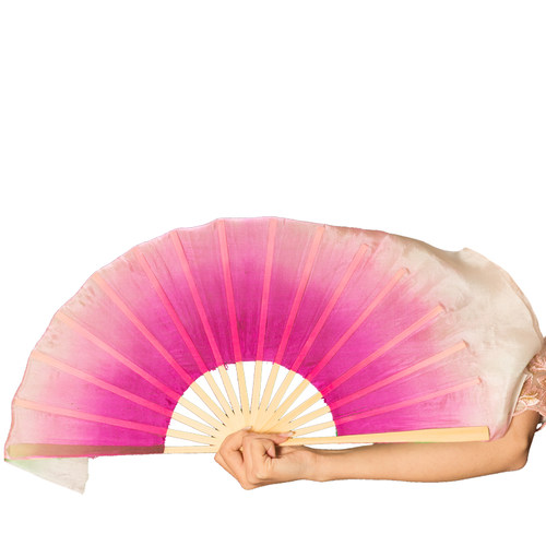 茉莉花扇子真丝舞蹈扇子儿童双面色新款秧歌扇表演扇订做跳舞扇子 - 图3