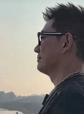 天王郭富城同款墨镜 进口板材粗犷厚实透明蓝浅茶色偏光太阳眼镜