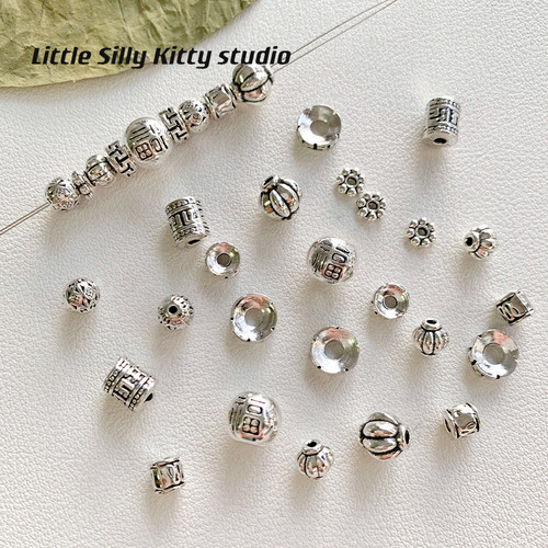 百搭基础合金隔珠隔片金属圆珠方珠diy串珠饰品手链项链配件材料 - 图0