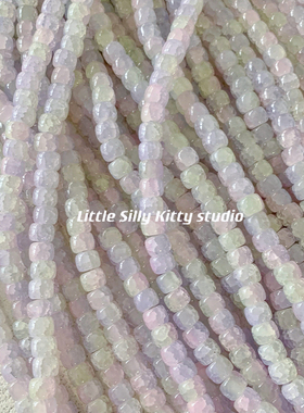 玻璃晕染墩墩diy串珠材料