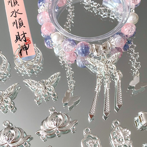 花蝶/清冷新中式仙气蝴蝶合金吊坠diy串珠材料手链项链饰品配件 - 图3