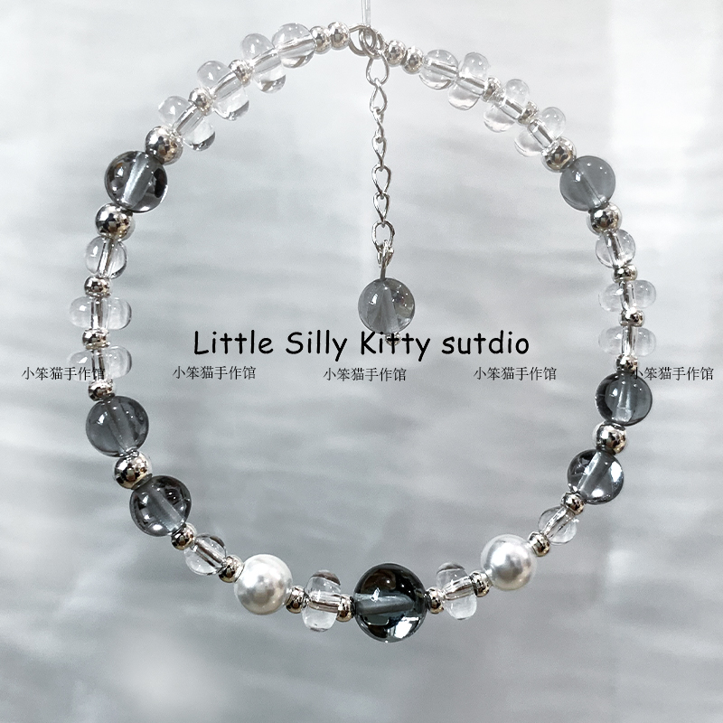 高白清透玻璃琉璃本色算盘散珠手工DIY串珠手链项链手机链配件 - 图0