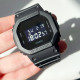 Casio small square sports watch with initial D