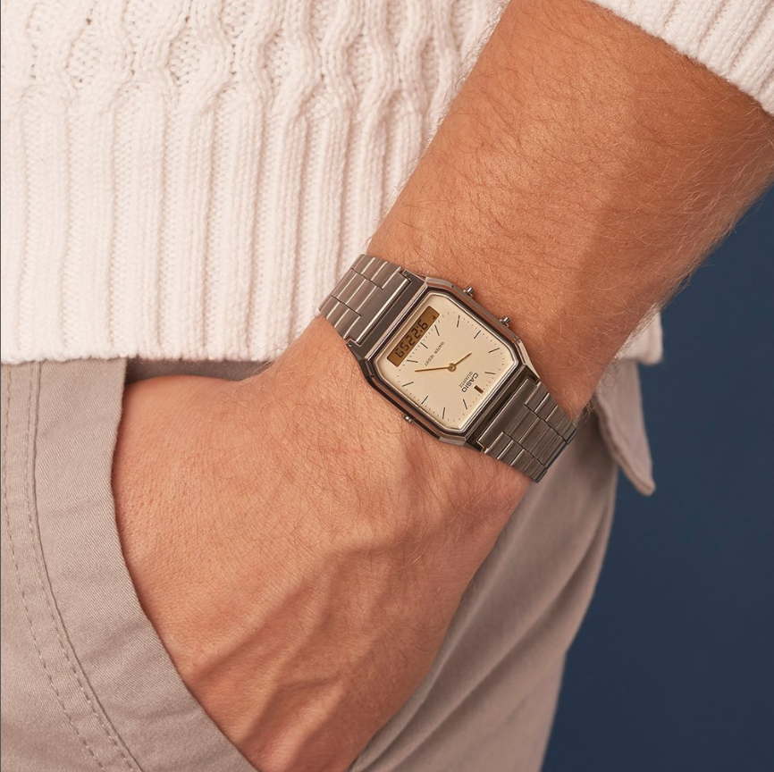 卡西欧aq230复古小方块小银表手表 锦时亨海外日韩腕表