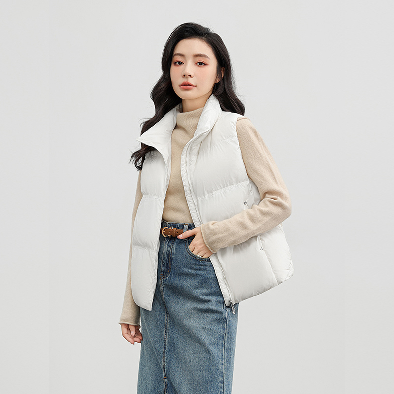飞林蝶2024新秋冬韩版羽绒马甲女短款保暖简约气质立领马甲背心潮