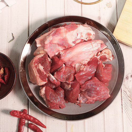 恒都 筋头巴脑500g/袋 原切半筋半肉 生鲜牛肉块 火锅炖煮食材 - 图0