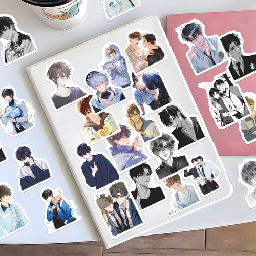 210张原耽BL二次元同人小说某某伪渣放学等我双男主立绘手账贴纸 - 图2