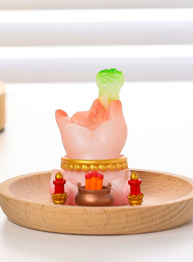 网红胖fufu佛手摆件桌面可爱好运莲莲家居小摆件办公室解压装饰品