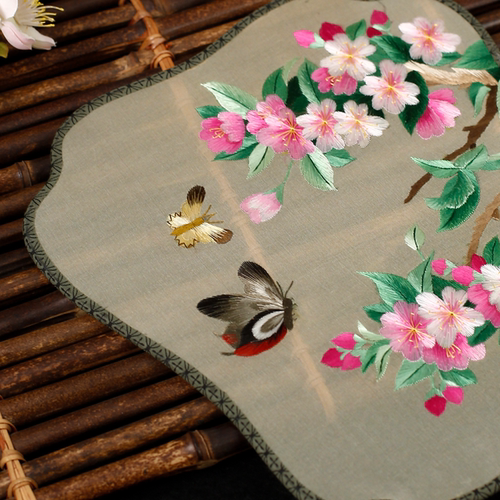 吉善双面古典刺绣扇芒种团扇古风宫廷圆扇中国风圆扇汉服女绣花扇 - 图2