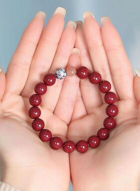 天然朱砂景泰蓝古风采莲手链男女