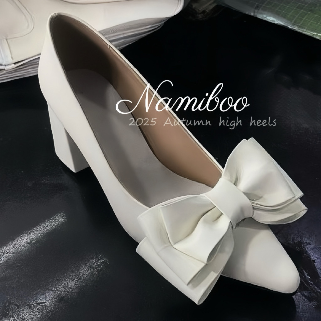 12.28尾款/ 羊皮原创-Namiboo2025新款尖头高跟玛丽珍蝴蝶结单鞋,淘宝优惠券,粉丝福利购,淘宝优惠卷