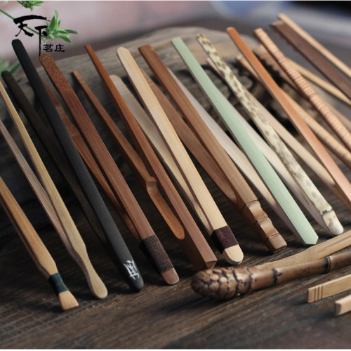 手工竹茶夹 防滑茶夹 竹制镊子杯夹子功夫茶具茶道六君子配件 - 图0