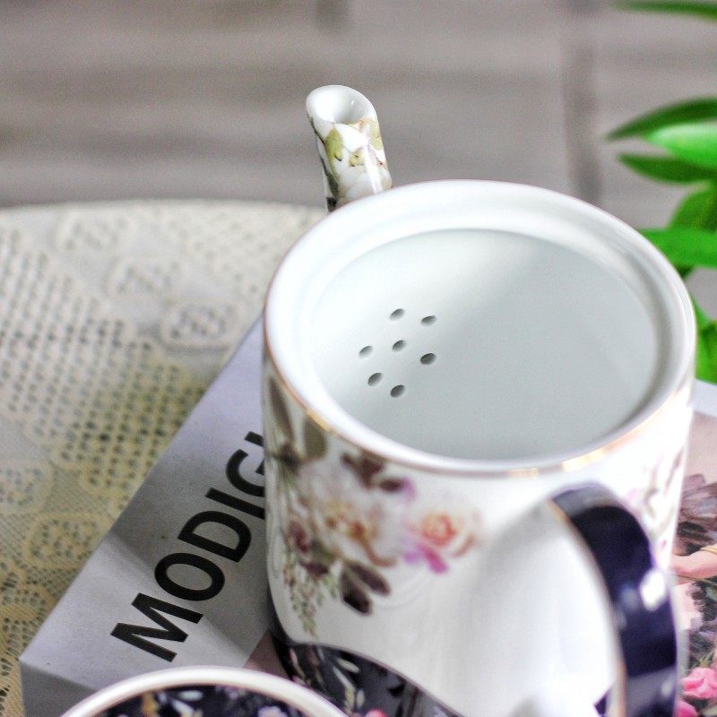 欧式玫瑰陶瓷咖啡杯碟套装法式杯碟英式下午茶杯水杯家用茶具套装,淘宝优惠券,粉丝福利购,淘宝优惠卷