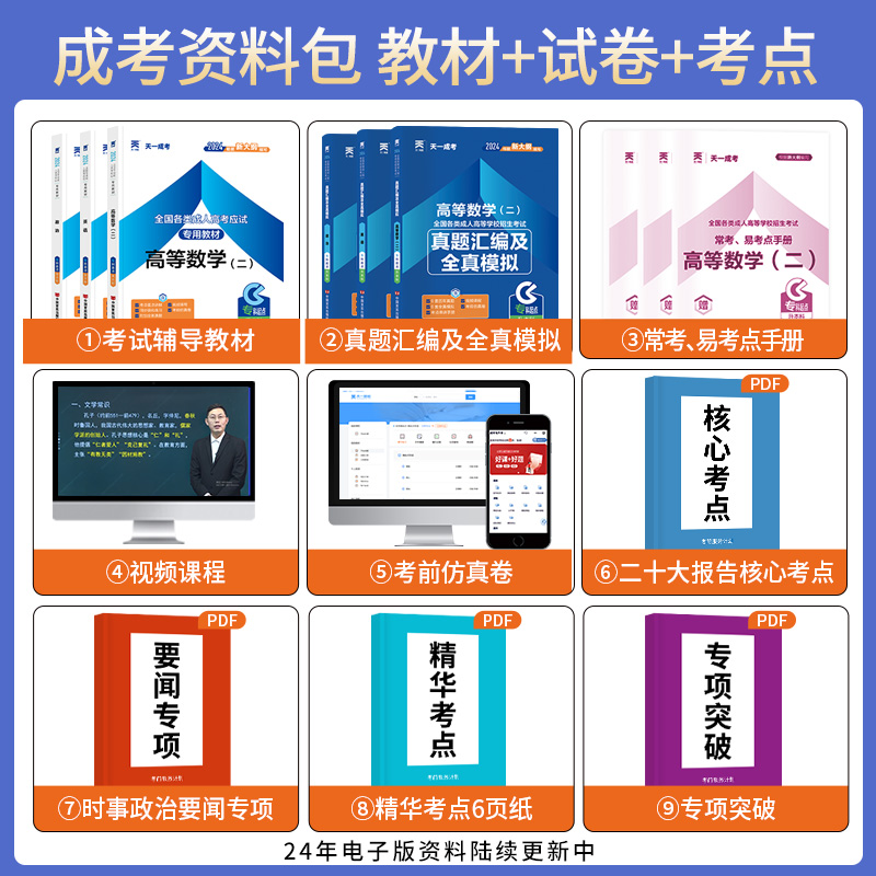 成考专升本2024成人高考专升本教材成人高考学习资料 成人高考高数二一政治英语语文医学综民法教育理论历年真题试卷 高升专高升本 - 图0