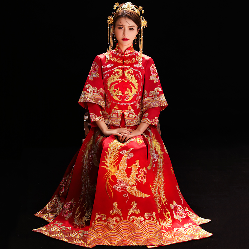 苏菲艾比旗舰店秀禾服新娘新款中式婚纱古装龙凤褂结婚礼服和服男女套装情侣2