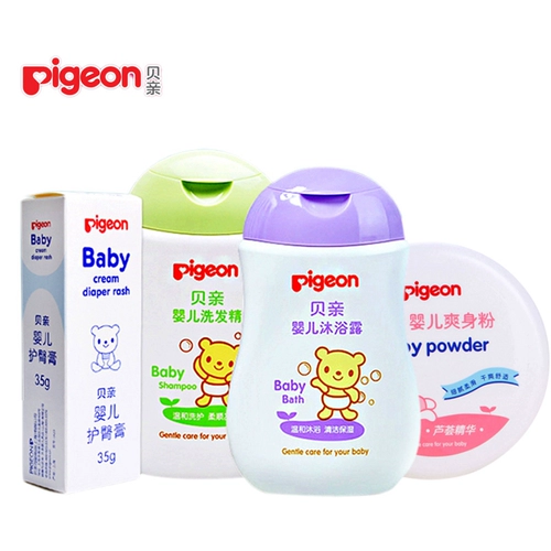 Pigeon, средство детской гигиены для новорожденных, комплект, детский шампунь, гель для душа, крем, присыпка, 4 шт, 200 мл