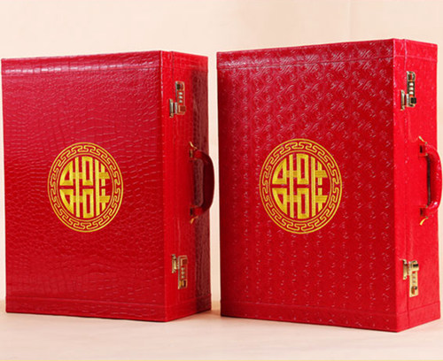 结婚礼金盒提亲聘礼箱彩礼钱盒子装万元红包订婚用品大全10万箱子 - 图1