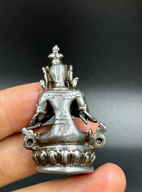 复古尼泊尔天铁西藏手工金刚总持佛像佛堂供奉小寸佛摆件随身