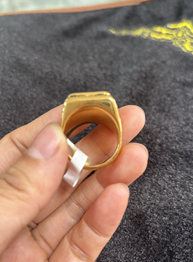 古玩杂项黑色锆石戒指指环男款霸气指环