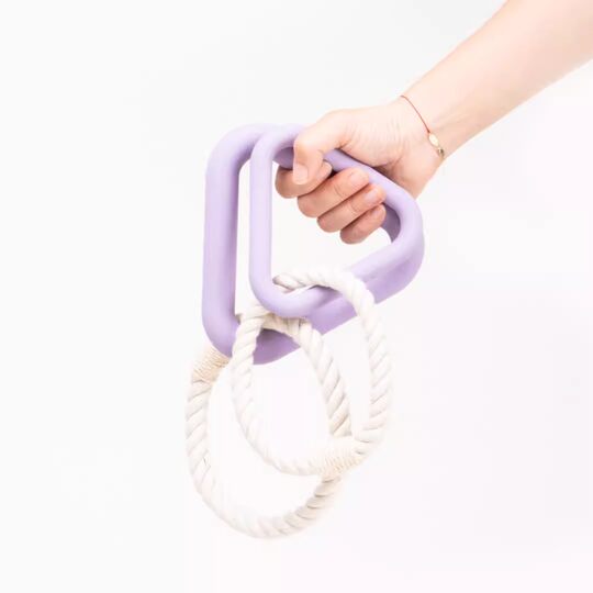 Dog toy teeth grinding and teeth cleaning interactive tug of war