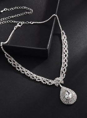 水晶水滴婚纱新娘日韩项链