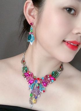 水晶奢华风夸张大牌套装宴会新娘