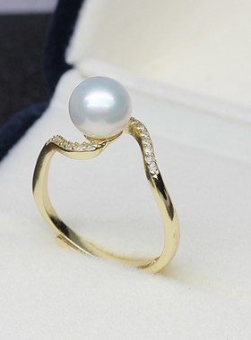 精诚纯银珍珠空托diy玛瑙s925